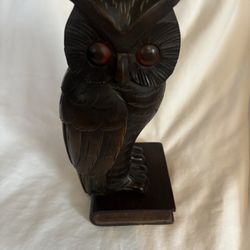 Charming Rare Antique Wooden Owl Clock From Germany. 1925.