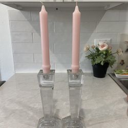 LENOX CRYSTAL SET 2PC CANDLE HOLDER 