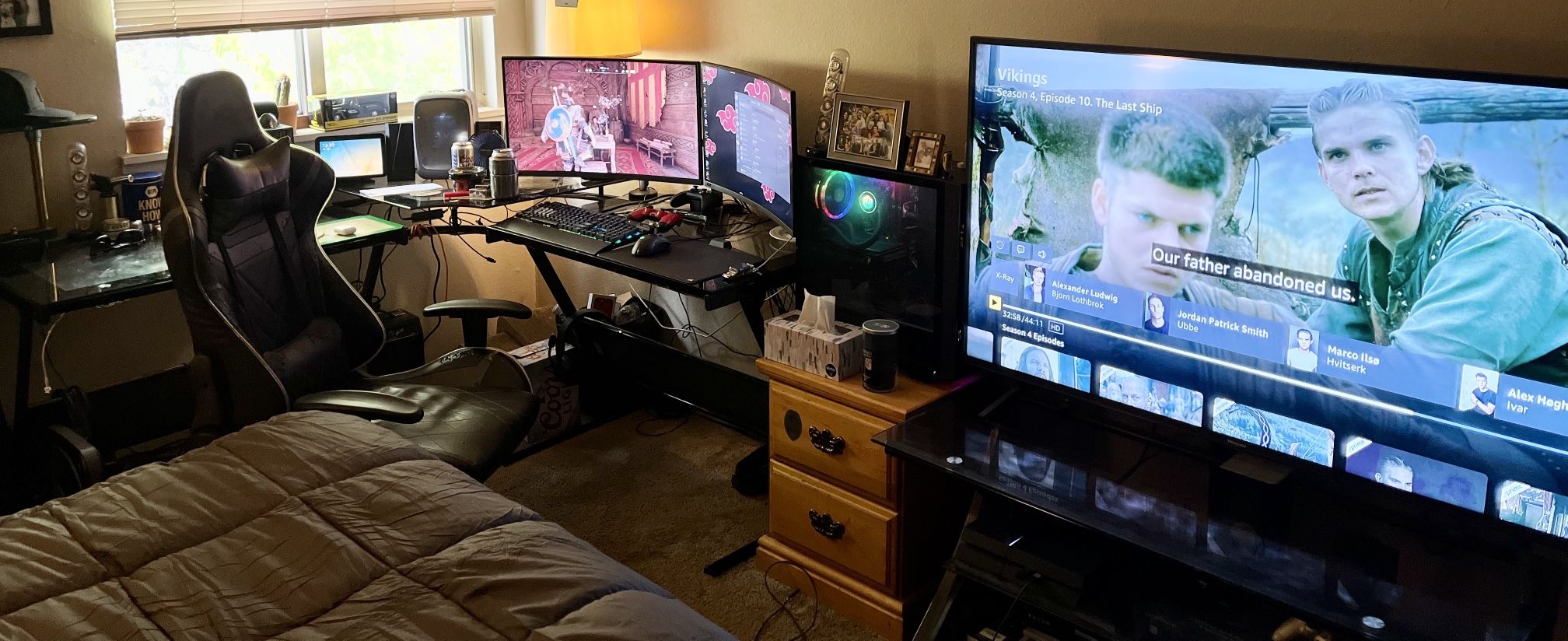 L-Shaped Computer Desk with Matching TV Stand/Entertainment Center