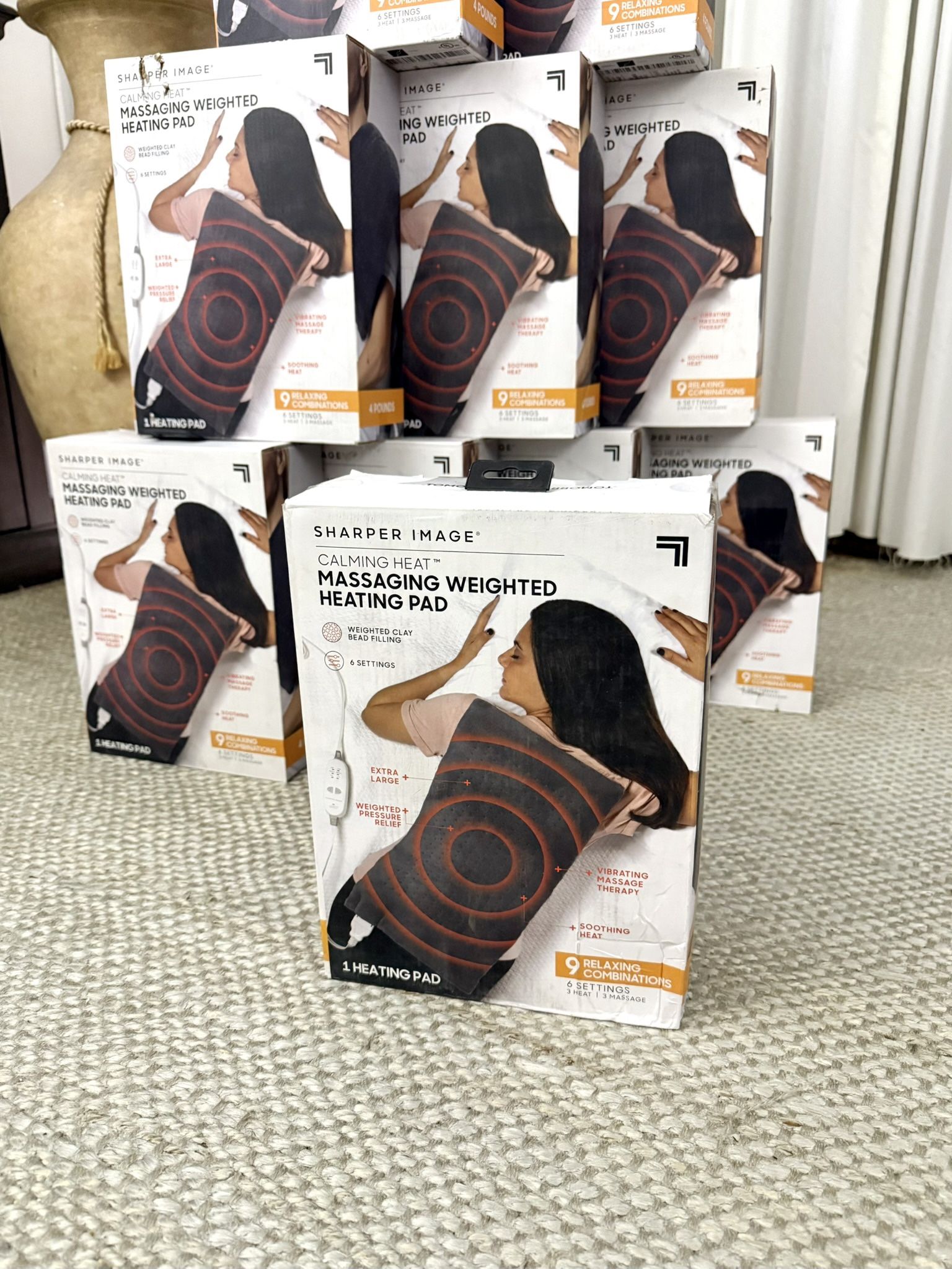 Sharper Image Massaging Weighted Heating Pad
