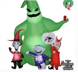 Oogie Boogie, Lock, Shock, & Barrel Gemmy 7ft Tall Airblown Inflatable New
