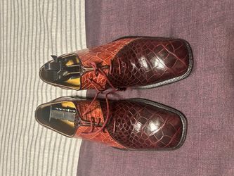 Crocodile Embossed Leather Dress Shoes