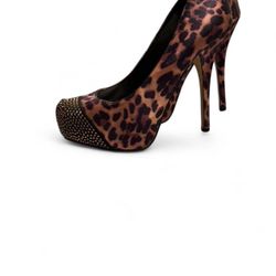 Rampage Jaycer Leopard Print Platform Pumps with Studded Toe