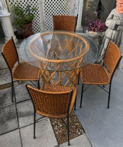 Glass Table 4 chairs