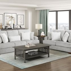 2pc Sofa & Loveseat Pillows Included