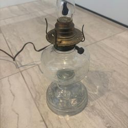 Glass Lantern style lamp … 18” high 5” wide , $30