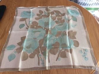 Vintage Swiss silk floral print scarf