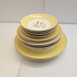 Vintage Century Service “Autumn Gold” Dinner Plate Set – 4 Place Settings | Mid-Century Elegant China