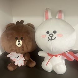 Line Friends - Coney And Brown Plushies $25 Ono 