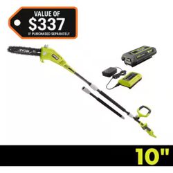 RYOBI 40V 10 in. Cordless Battery Pole Saw with 2.0 Ah Battery and Charger @T2-386