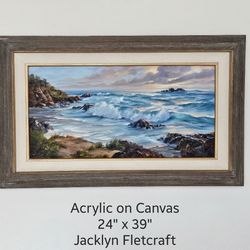Original Oil Painting Wind & Sea Sunset