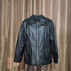 New York Leather Jacket Woman Size M