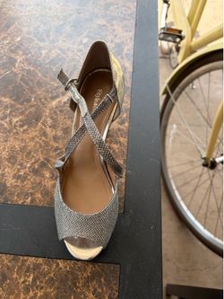 Silver high heels