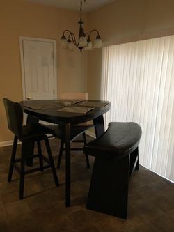 Bar table 2 barstools and a bench already on assembled