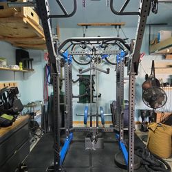 Rep Fitness PR-4000 Power Rack For Squat, Bench Press, Lat Pull Down  With Plate Loaded Attachments Over $3500 Value