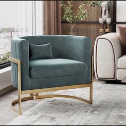 Lake Blue Accent Chair for Living Room | Velvet | Mid Century, Modern | Bedroom