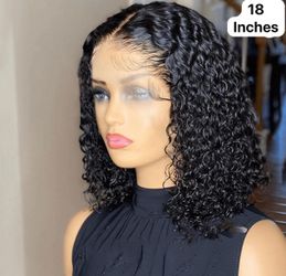 Human Hair Pre Plucked Brazilian Curly HumanHair Wig 200 Density Glueless Frontal Wigs For Women(18inch)