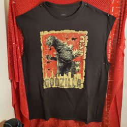 Godzilla Postage Stamp Men's Large Tank. Pre-owned Excellent.
