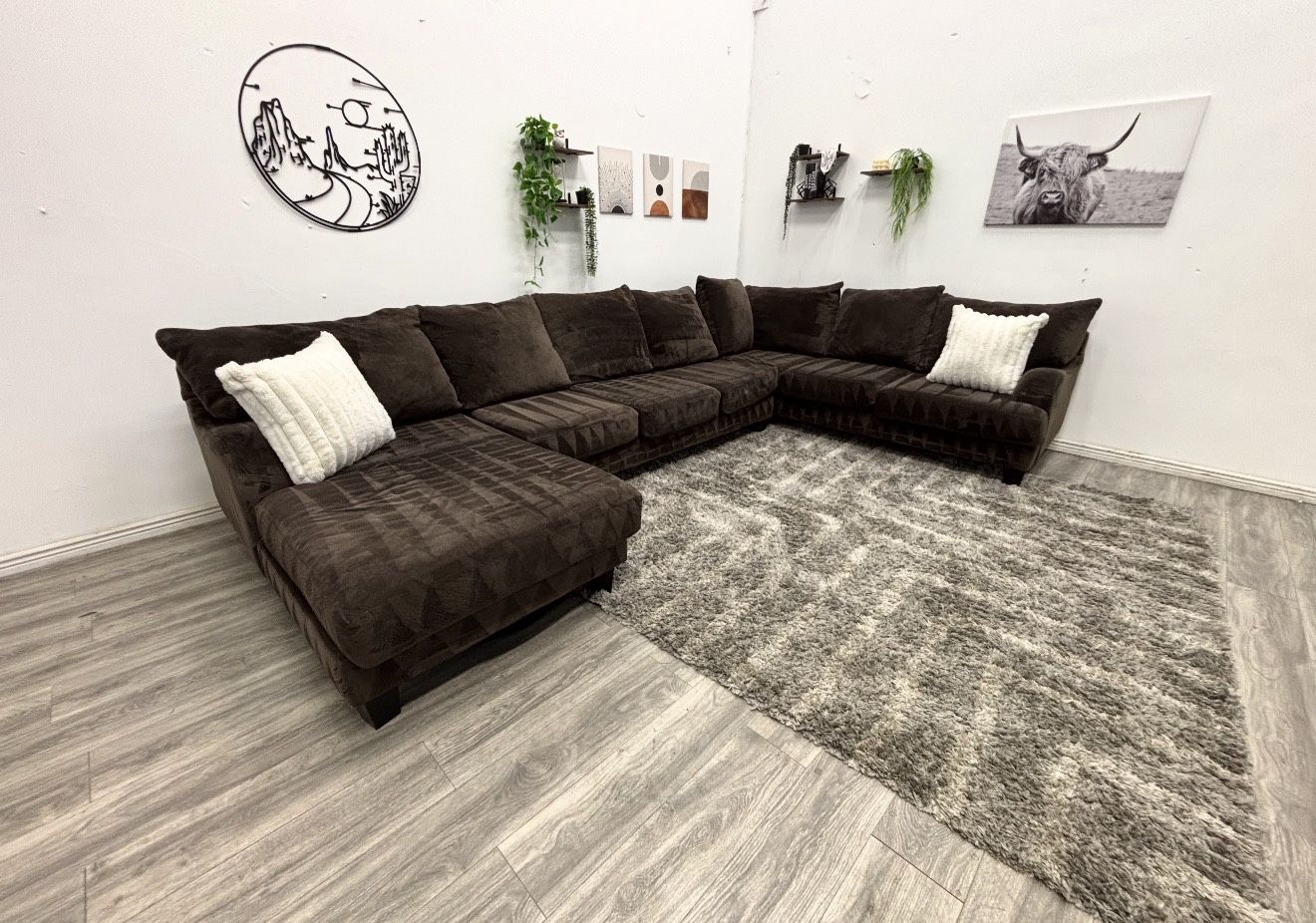 Brown Sectional Couch - Free Delivery 