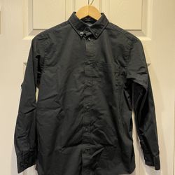 IZOD Big Kids Black Stretch Button Down Shirt, Size: Large (14/16)