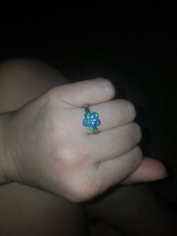 Opal sterling silver ring