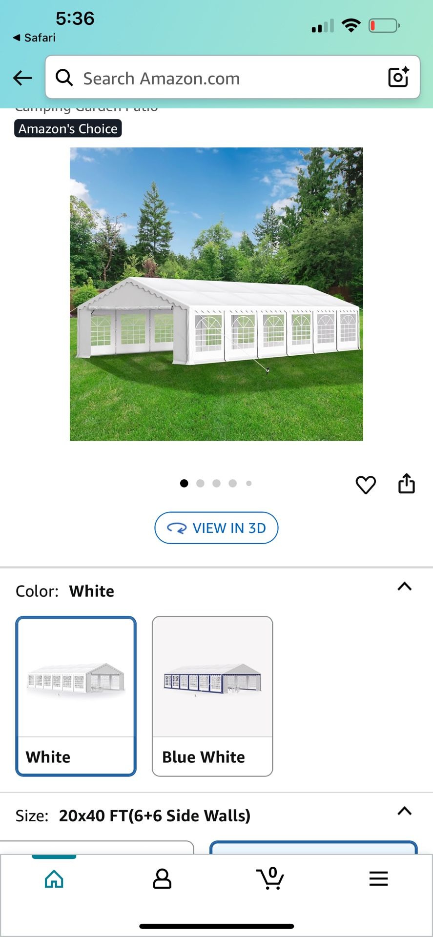 Zeny 10’ X20’ Party Tent From Amazon