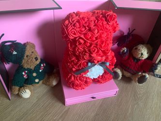 Red Rose Teddy Bear with Lights Gift Set