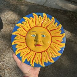 Funky Hand Painted Celestial Sun Wall Decor