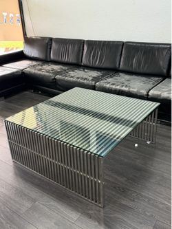 Modern coffee table with glass