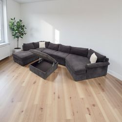 FREE DELIVERY! 🚚 Macy’s 3-Piece Sectional w/ Storage Ottoman – Excellent Condition, Washable Covers