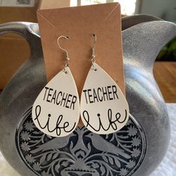 Faux Leather Earrings, Teacher Appreciation Gift