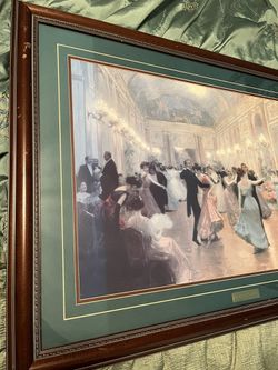 “An Elegant Soiree” Vintage Ballroom Dancing by Victor Gabriel Gilbert  Thumbnail