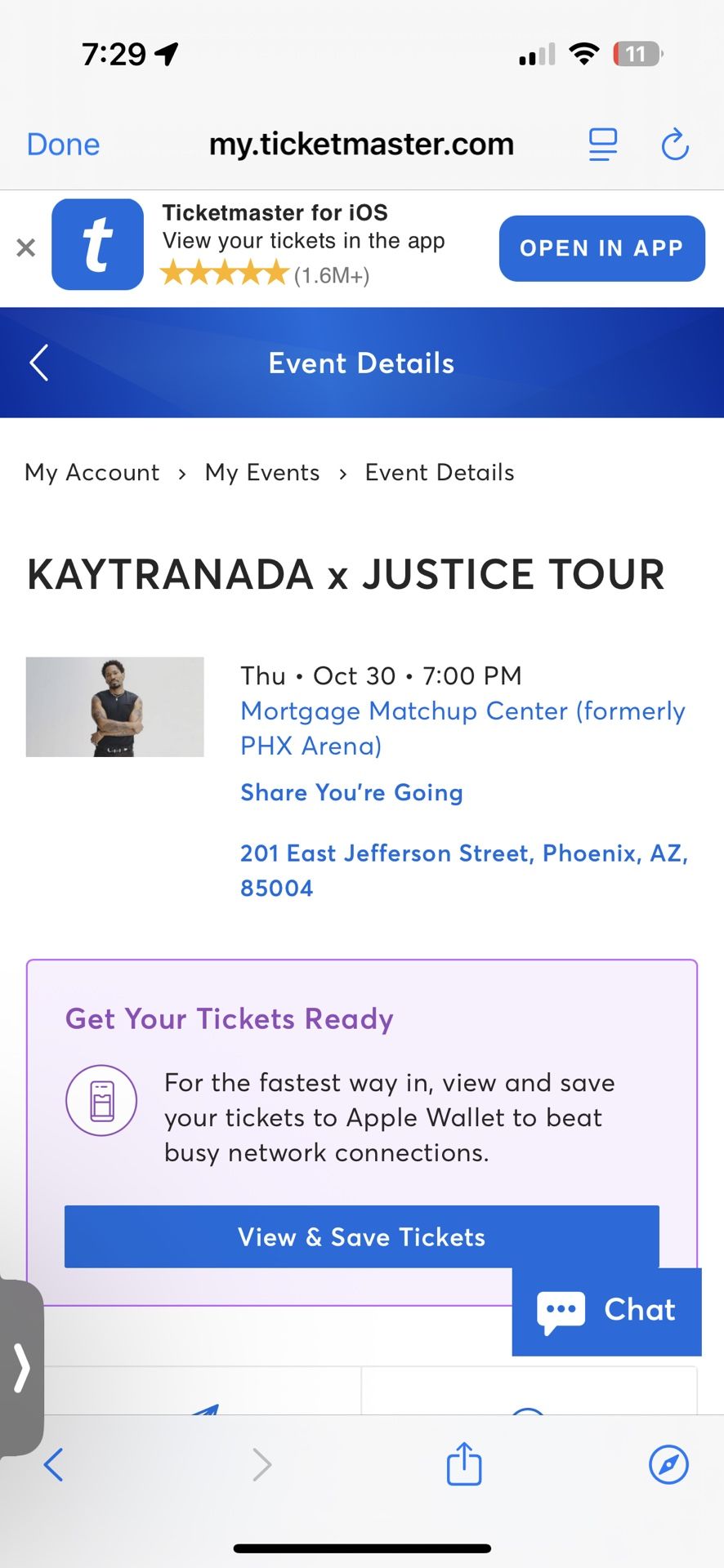 Kaytranada X Justice FLOOR GA Tickets