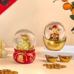 Wealth and Fortune Water Globes Set of 2