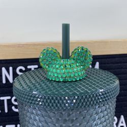 Emerald Mickey Straw Topper