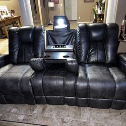 Grey Leather Electric Couches 