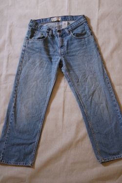 Levi Strauss Signature Loose Fit 100% Cotton Denim Jeans 31x27 Light Wash Baggy