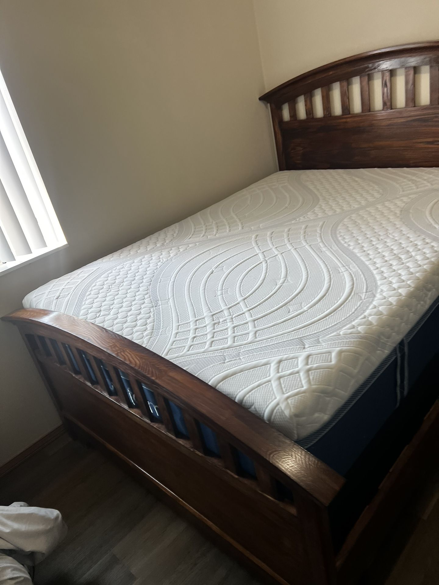 queen bed, Box Spring & bed frame