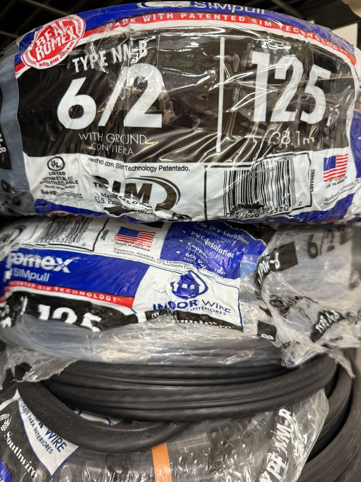 6/2 Romex 125ft Copper Electric Wire New Roll 