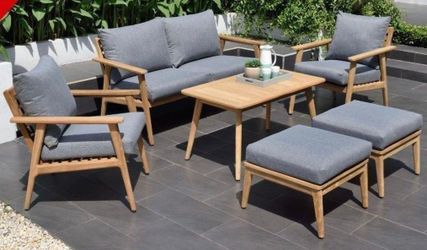 BRAND NEW 6 Piece 100% FSC Solid Teak Seating Set | Ideal Furniture Set For Outdoor