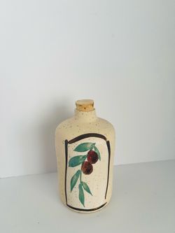 Signed Batya Erdstein Handmade Ceramic Olive Oil Bottle