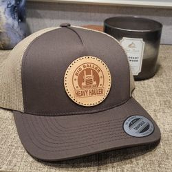 Leather Engraved Patch Caps 