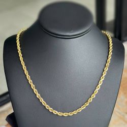 Jewelry 10k solid yellow gold Rope necklace chain 24.00" 5.20mm width