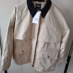 ZARA WOMAN PADDED JACKET CORDUROY COLLAR NWT 4749/736