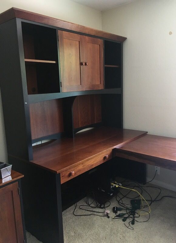 Ethan Allen L Shaped Desk And Hutch With Under Lighting For In Ethan Allen L Shaped Desk And Hutch With Under Lighting For In Los Gatos Ca Offerup