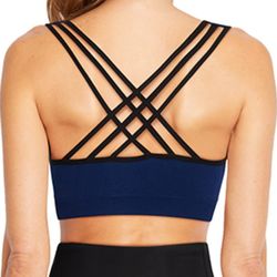 NWT Bally Total Fitness Seamless Criss Cross Strappy Sports Bra S