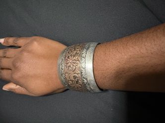 Vintage copper and silver cuff bracelet