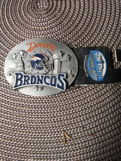 Collectable Denver Broncos Belt Buckle And Keychain Bottle Opener