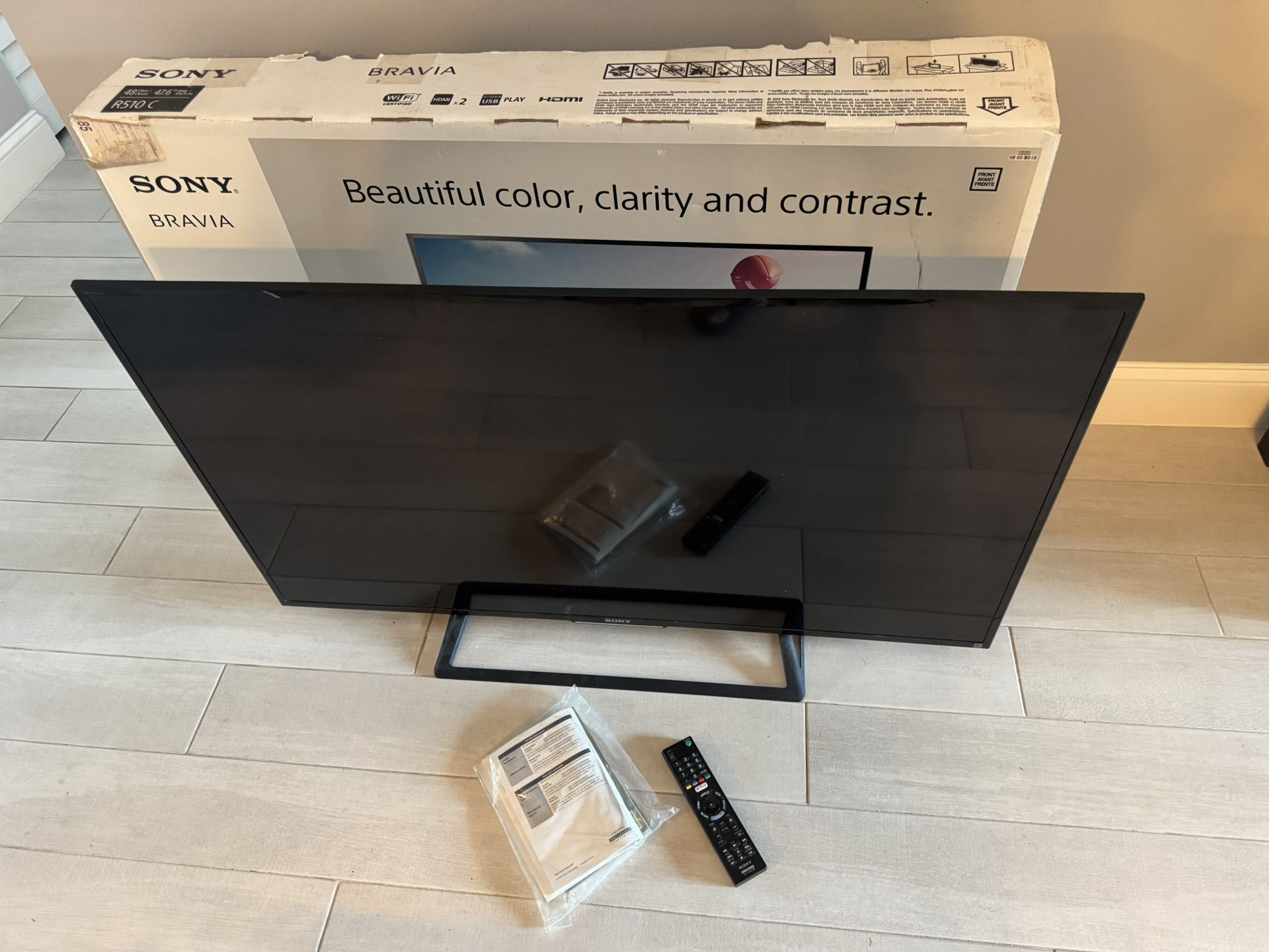 Sony Bravia 48” HD TV With Remote