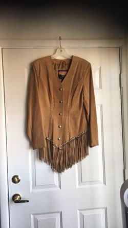 Cripple Creek light brown suede fringe jacket